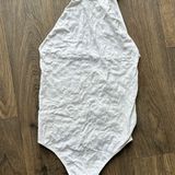 Free People Intimately White Stretch Eyelet Sleeveless Bodysuit Size M/L Photo 0