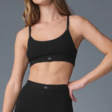 Alo Yoga  Pointelle Sweater Be Mine Bra Bralette Black Small Photo 0