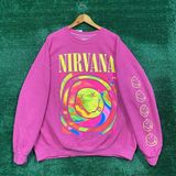 Urban Outfitters Nirvana Smile Overdyed Oversized crewneck sweater size l/xl Photo 0