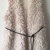 Tart Collection Ivory Belted Fuzzy Vest Photo 0