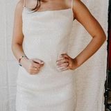 NWT Beaded Shift Dress White Size L Photo 0