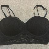 PINK - Victoria's Secret Victoria Secret PINK black lace bralette Photo 0