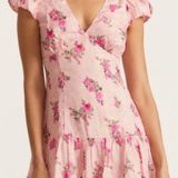 Love Shack Fancy Pink Floral Print Minidress Photo 0