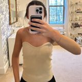 Crescent Tan and Black strapless tops Photo 0
