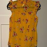 Floral blouse with smock neck line Size L Photo 0