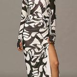 Farm Rio Long Sleeve Printed Slim Mesh Dress, Size S Photo 0