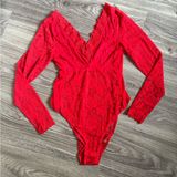 H&M Divided Red Lace Bodysuit Photo 0