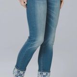 White House | Black Market WHBM Embroidered Cropped Skinny Jeans Photo 0