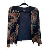 Dress Barn Collection, Black/Brown Floral Twinset, Size L, Gold Accents, Photo 0