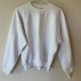 TNA Aritzia Cozy Fleece Long Sleeve Cropped Length Sweatshirt White Large Photo 0