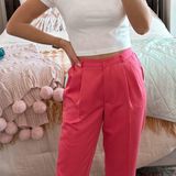 Liz Baker Pink Pleated Pants  Photo 0