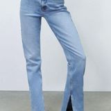 ZARA High Rise Slim Fit Flare Jeans With Slit Photo 0