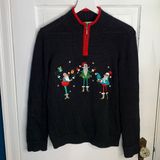 Christopher & Banks  2008 Christmas Holiday Santa Rate 1/4 Zip Sweater W-844 Sz M Photo 0