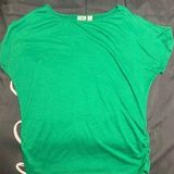 Cato  Green Ruched Short Sleeve Large EUC Photo 0