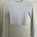Aritzia TNA Long Sleeve Cropped Ribbed T Shirt Photo 0