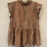 Doe & Rae cheetah print mock neck tank top Photo 0