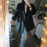 Maggie Barnes  Vintage Black Leather Jacket Photo 0