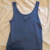 American Eagle AE Blue Ribbed Tank Top Photo 0