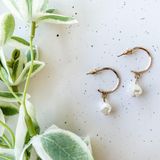 adri's Gold Pearl Hoops Photo 0