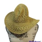 Aerie  Paper Neutral Straw Floppy Sun Hat Beachy Boho Size OS Photo 0