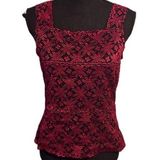 Karen Kane Lace Tank Top Deep Red Photo 0