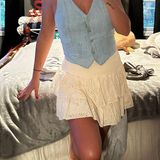 Sigrid Olsen Light Wash Denim Vest  Photo 0