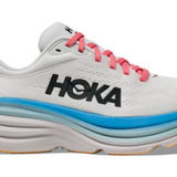 Hoka Women’s 8B  Bondi 8 Running Shoe - White Blue Pink Photo 0