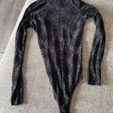 Boohoo Black Spider Web Mesh Bodysuit 6 NWT Photo 0