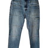 Lucky Brand High Rise Surplus Straight Cargo Blue Denim Jeans Women's Size 28 Photo 0