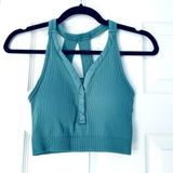 Yogalicious  Teal Padded Halter Sports Bra Photo 0