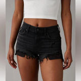American Eagle Ae Next Level Women's High-Waisted Destroyed Denim Shorts Photo 0