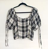 Black & White Plaid Top Photo 0