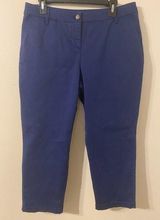 Tommy Bahama Womens  Navy Blue 100% Cotton Chino Capri Ankle Pants Size 10 Photo 0