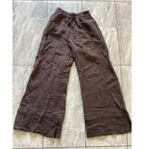 Zara Linen Blend Brown Beach Sheer Lightweight Wide Leg Pants XS Photo 0