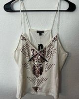 Express White Sequin Women's Top Photo 0