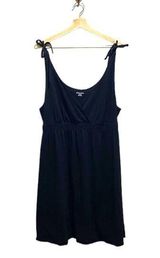 St. Johns Bay Deep V Babydoll Dress Black Size XL Minimalist Boho Beach Summer Photo 0