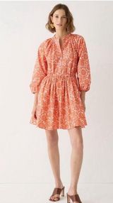 NEW!  Ruffle-collar mini dress in cotton poplin floral bouquet Photo 0