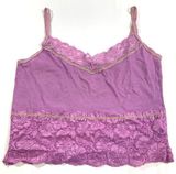 Free People Purple Lace Trim Tank Top Photo 0