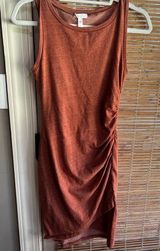 Leith   Tank Dress Size XS Salmon Gathered Fitted Dress Photo 0