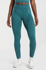 Gymshark teal full length cheetah print leggings size Medium Photo 0