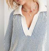 Aerie Sugar Rush Chenille V-Neck Collared Sweater Photo 0