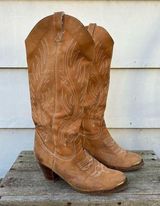 Vintage 80s Zodiac Tall Sueded Cowgirl Western Boots 9M Photo 0