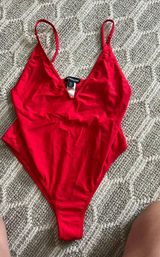 Red One- Piece Bathing Suit Photo 0
