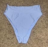 AERIE HIGH-WAISTED BIKINI BOTTOMS / MONOCA BLUE / SIZE LARGE Photo 0