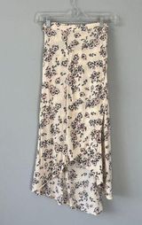 LUSH Elegant Floral Maxi Skirt High-Low Hem Boho Chic Summer Beach Vacation Photo 0