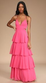 Lulus Pink Ruffled Dress Photo 0