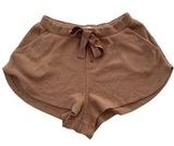 Abercrombie & Fitch Waffle Knit Shorts Loungewear Soft Cozy Tan Size Extra Small Photo 0