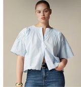NWT J. Crew Jolie Top Eyelet Cotton Poplin Fresh Air Blue Photo 0