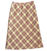 Vintage Plaid Skirt Sag Harbor Petite Brown Red 8 10 12 14 Tan Photo 0