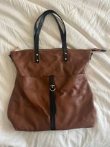 Topshop Brown Faux Leather Tote/Crossbody Bag Photo 0